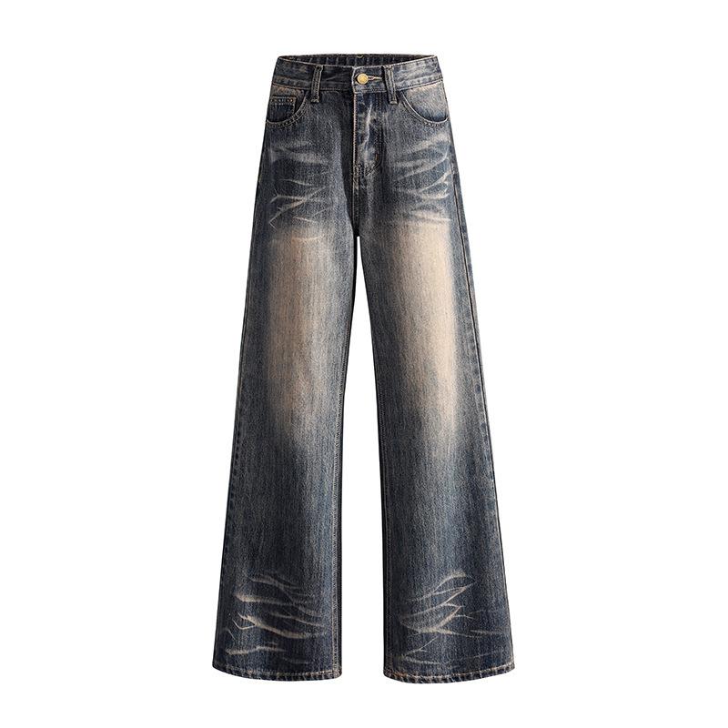 New American High Street Washing Jeans for Men and Women Couples