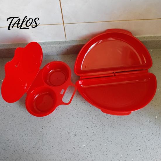 Plastic Egg Poaching Mold 2Pcs/Set Poacher Omelet Pan, Non-Stick Breakfast Cup with Handle Cooker, Microwave Maker for Easy Quick Cooking Fast