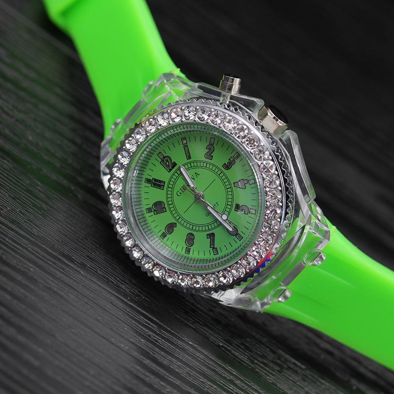 

Geneva Luminous Watch Led Luminous, Diamond-Encrusted Watch Men S Supply Watch зелений