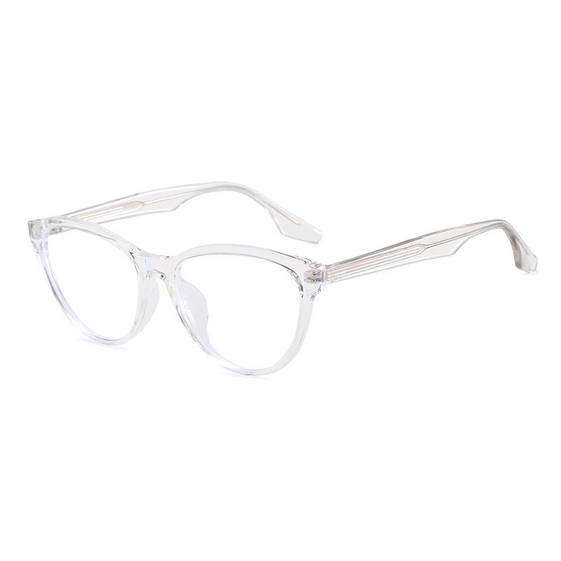 INS Style Cat-Eye TR Frame Glasses: Fit for Prescription, Anti-Blue Light, Large Face Slimming CP9