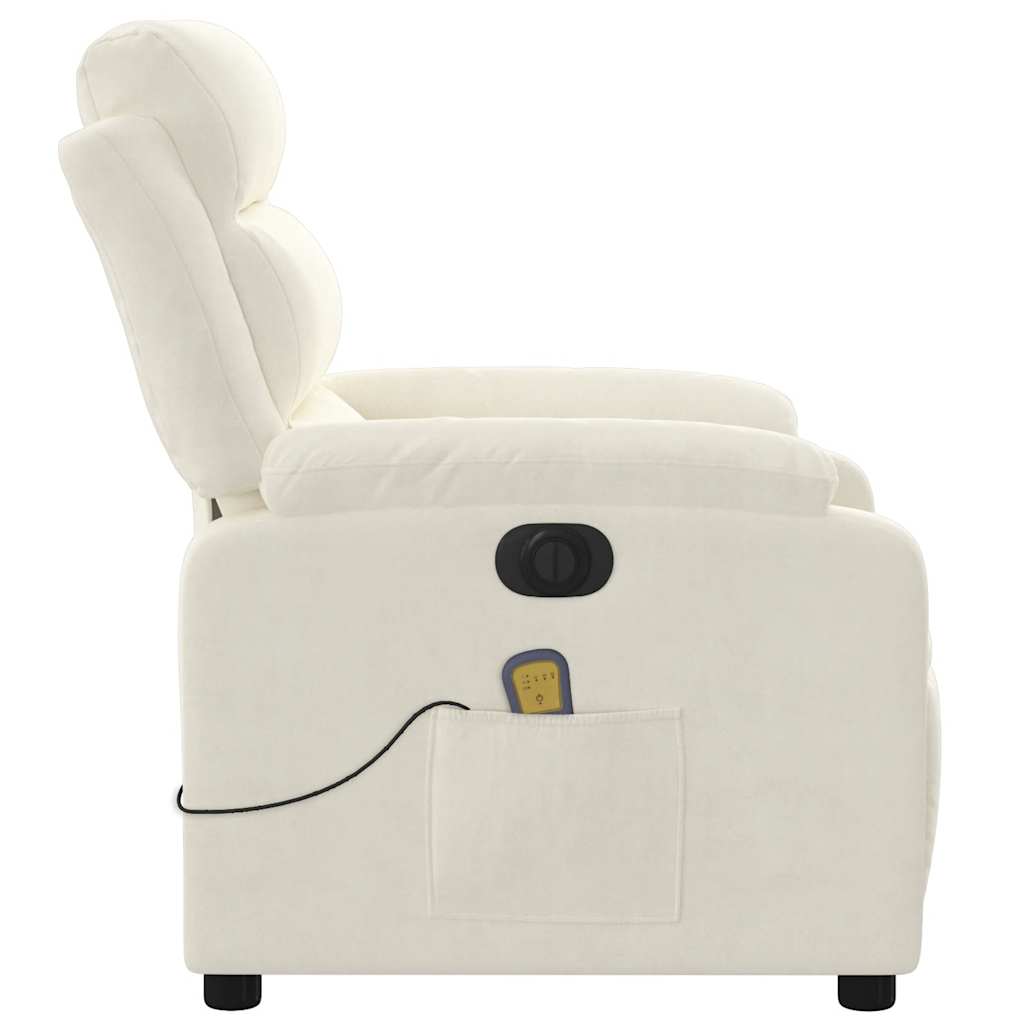 Electric Massage Chair Cream Velvet