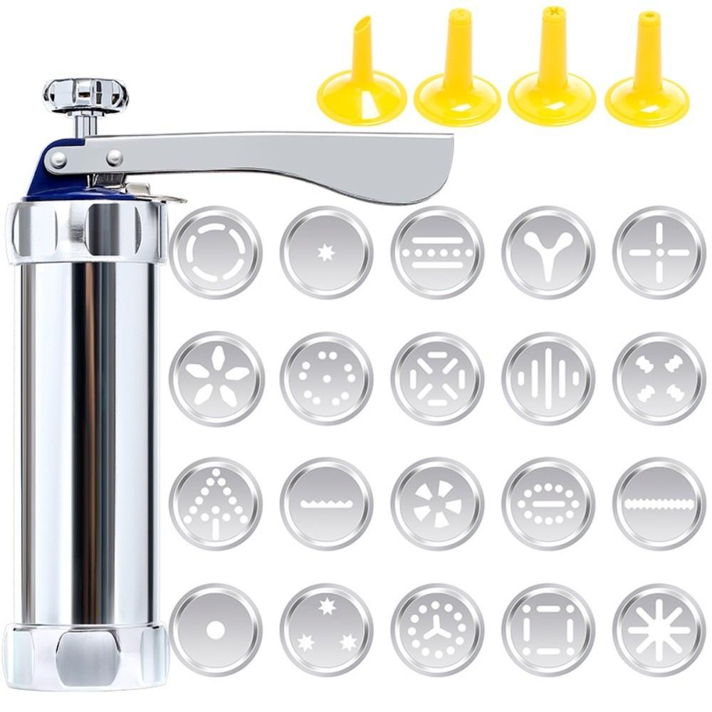 

Stainless Steel Cookies Press Maker Food-Grade Biscuit Maker Kit Home Kitchen DIY Baking срібний
