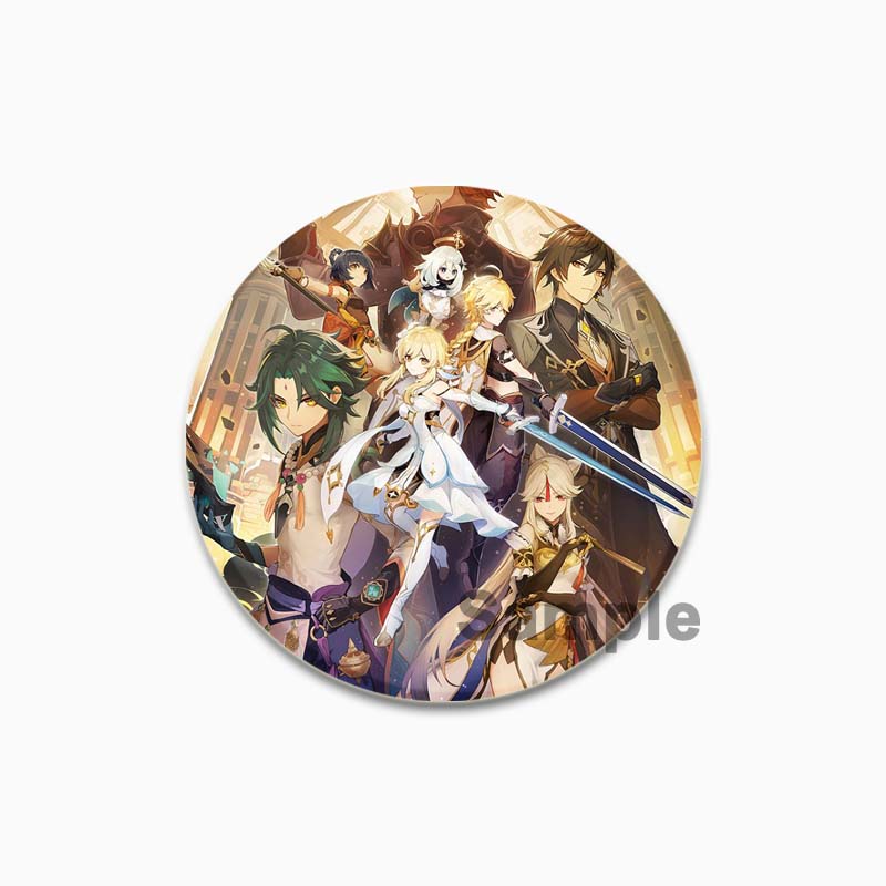 32/44/58mm Spielfigur Brosche Tasche Kleidung Dekor Sammlung Xiao Kragen Abzeichen Cartoon Anstecknadeln Schmuck Geschenke