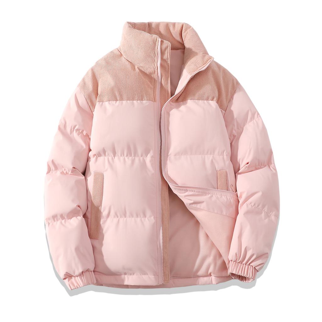 Winter new Feather Rong cotton jacket couple trend fashion loose stand-up collar warm bag