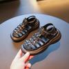 Fashion 2025 Summer New Children Sandals for Girls Fashionable Korean Style Soft Bottom Anti-slippery Versatile Woven Roman Beach Shoes