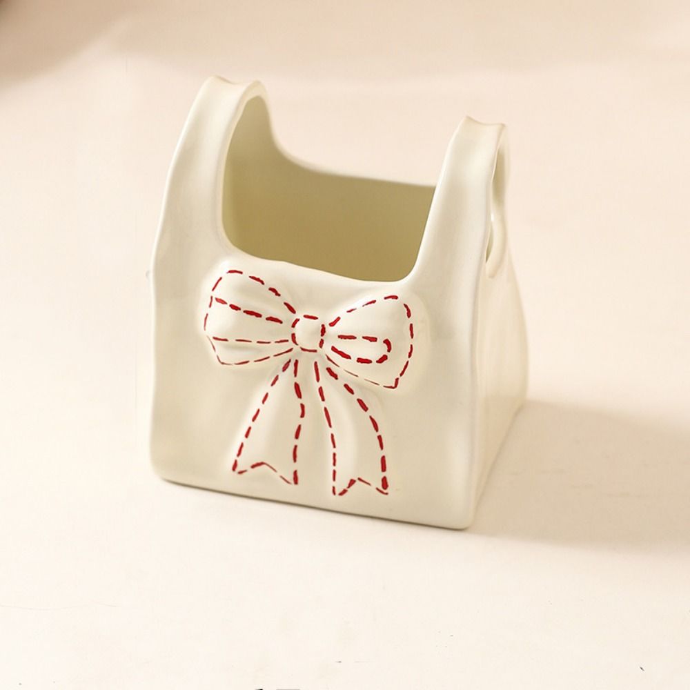 Elegant Ceramic Pen Holder Minimalist Decorative Cosmetic Storage Bucket Creative Practical Desk Sundries Organizer Home Decor