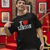 ICH LIEBE LONDON T-SHIRT (Herz Geschenk Retro Stadt NY Paris UK Britisch Britannien) Unisex-T-Shirts