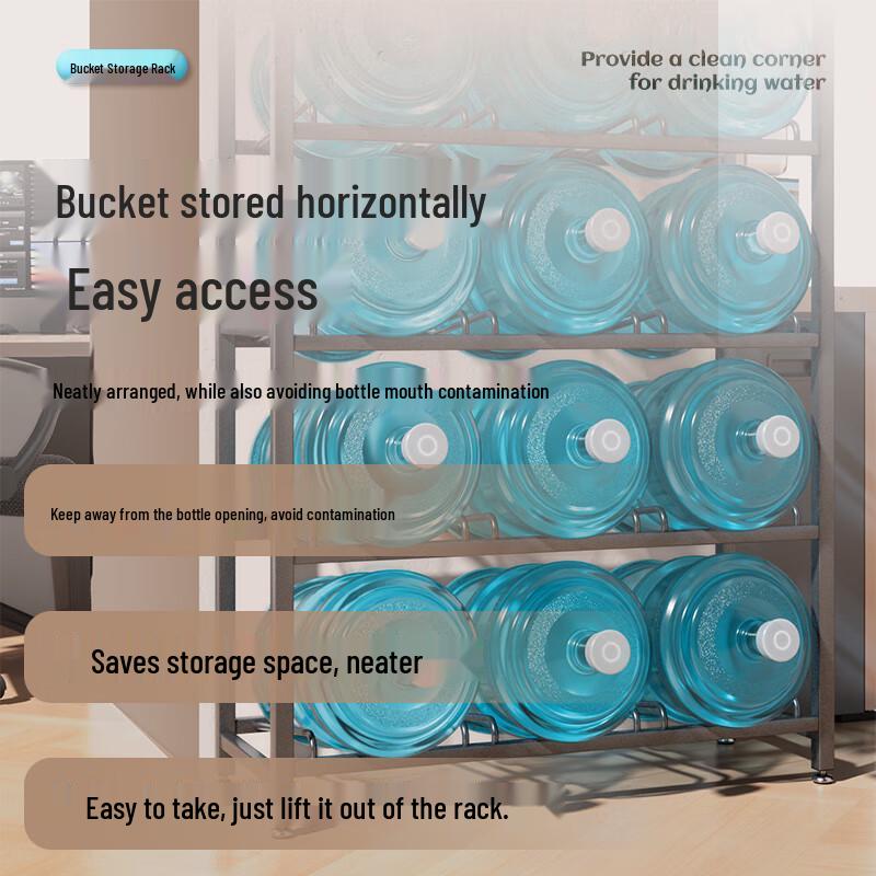 Miling 4patrový stojan na skladování 12 lahví s vodou