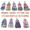 Koreanische traditionelle Hanbok Tourismus geätzte Acryl Schlüsselanhänger (9 Stück)