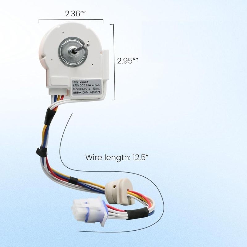 Energieeffizienter Verdampferlüftermotor WR60X10074 Kunststoffstruktur Geeignet für den Einsatz in Haushalts- und Gewerbekühlschränken