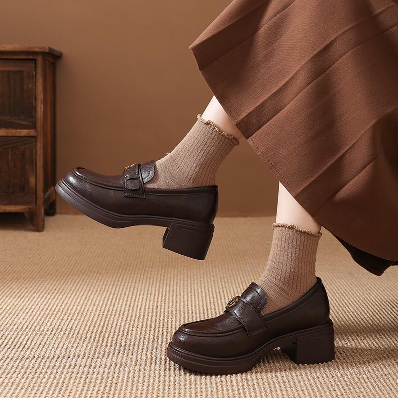 

2026 Женские лоферы на kitten-heel Одиночный 35 коричневый