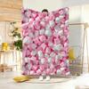 Pastel Marshmallow Dessert Throw Lightweight  Flannel Blanket Soft Skin-Friendly For Summer Cooling
