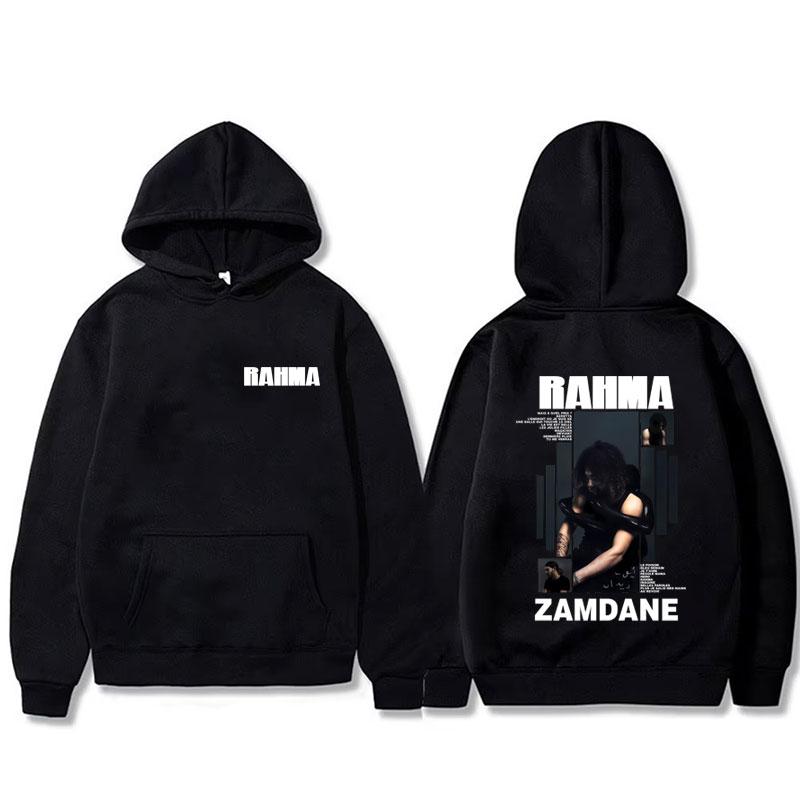 Rapper Zamdane RAHMA Album Hoodie Männlich Vintage Übergroßer Pullover Hoodies Männer Frauen Hip Hop Mode Popmusik Kapuzensweatshirt