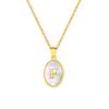 Vnox Women's Pretty Letters Necklace, Stainless Steel Oval White Shell Letter A-Z Pendant, Gold Color Jewelry Gifts