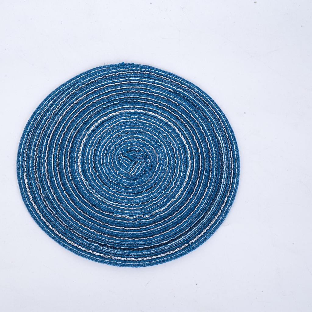 Japanese-Style Cross-Stitch Round Coaster, 11cm - Decorative Anti-Scald Heat Pad