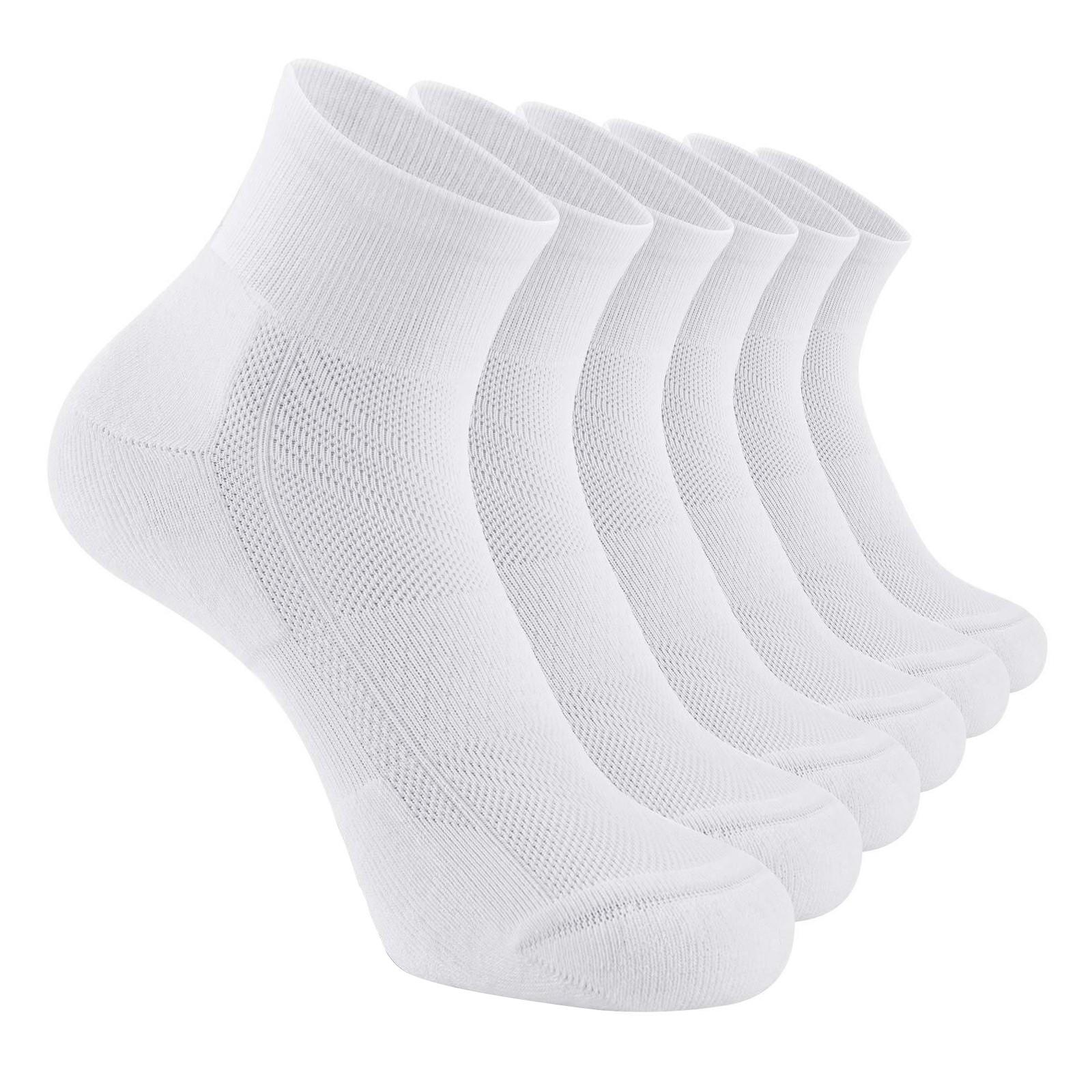 

Носки для бега с полотенцем, хлопковые носки, нескользящие, впитывающие пот, дышащие носки - комбинация из 3 пар One Size белый