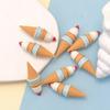 100pcs Mini Simulated Three-layer Ice Cream Cone Ice Cream Resin Crafts Doll House Miniatures Decoration Doll Accessory