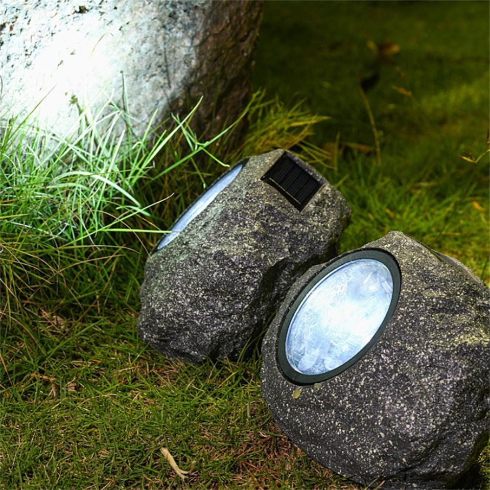 Solar Lawn Stone Lamp Waterproof Outdoor Landscape Spotlight Rock Light For Yard Pathway Patio Fence Park Lighting