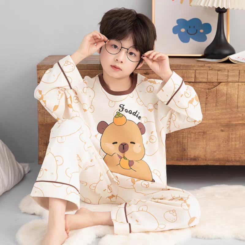 2026 Autumn Two-Piece Pajama Set for Boys - Long Sleeve & Pants