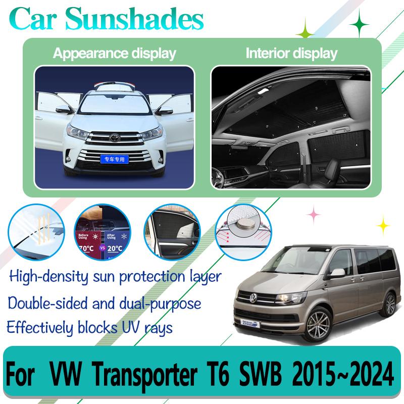 Pour Volkswagen VW Transporter Caravelle Multivan Doubleback T6 Empattement Court 2015~2024 Pare-soleil de Vitre de Voiture Protections Solaires Accessoires