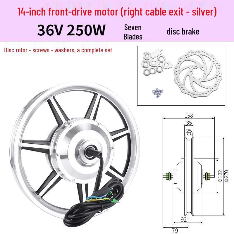 14" faltbares Elektrofahrrad Dual-Antrieb Nabenmotor 36V/48V 350W/400W/500W