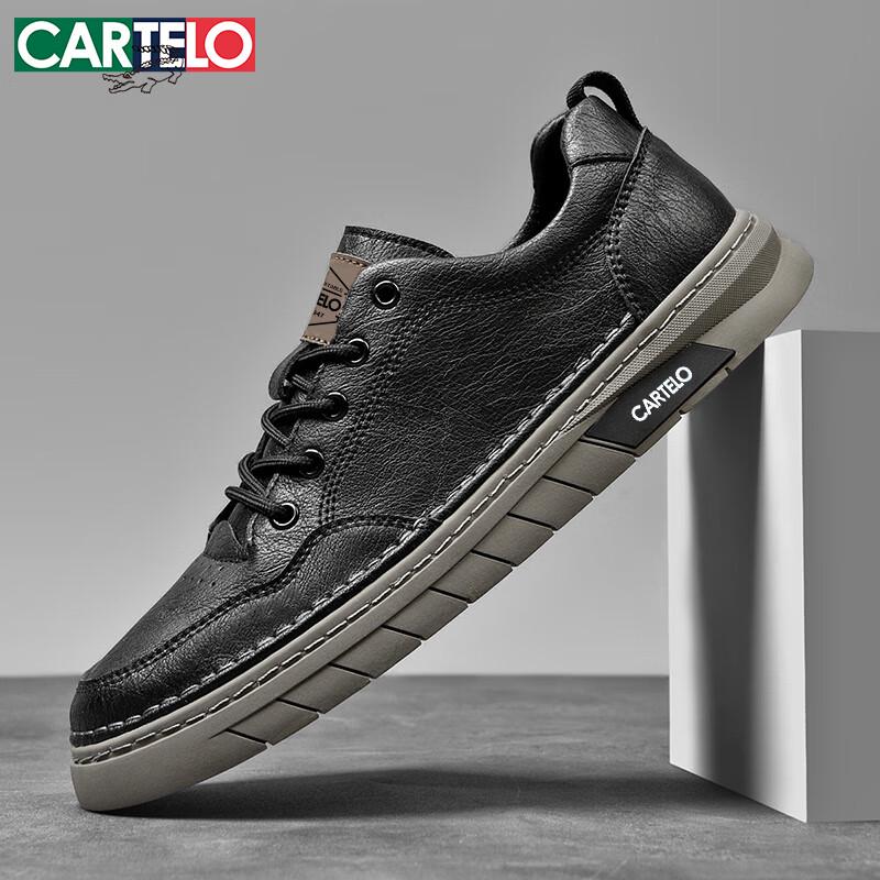 CARTELO Men s Fashion British Style Casual Soft-Sole Skate Shoes 40