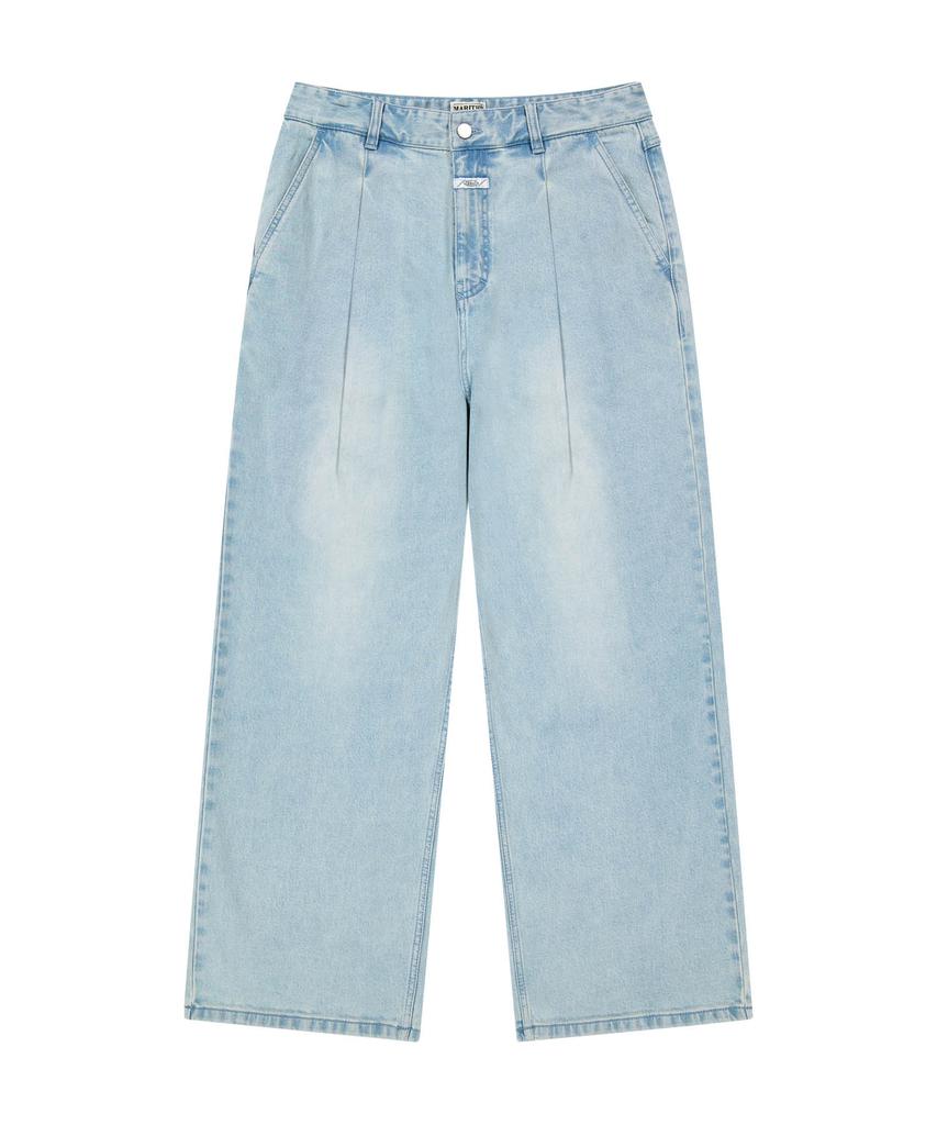 Malittepeulangsowajeobeo New M Low-Waist Tuck Wide Denim Pants Light Blue