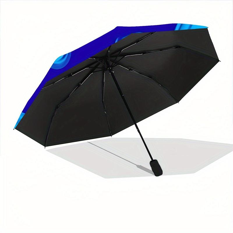 1pc Blue Flower PatternAutomatic Open/close, All-Season Portable Folding Umbrella for Friends, Travel, Everyday, Events - Compact Parasol, O