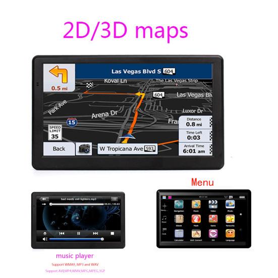 Car GPS Navigator 7-inch Touch Screen 2024 Voice Guidance Lifetime Free Updates 16GB