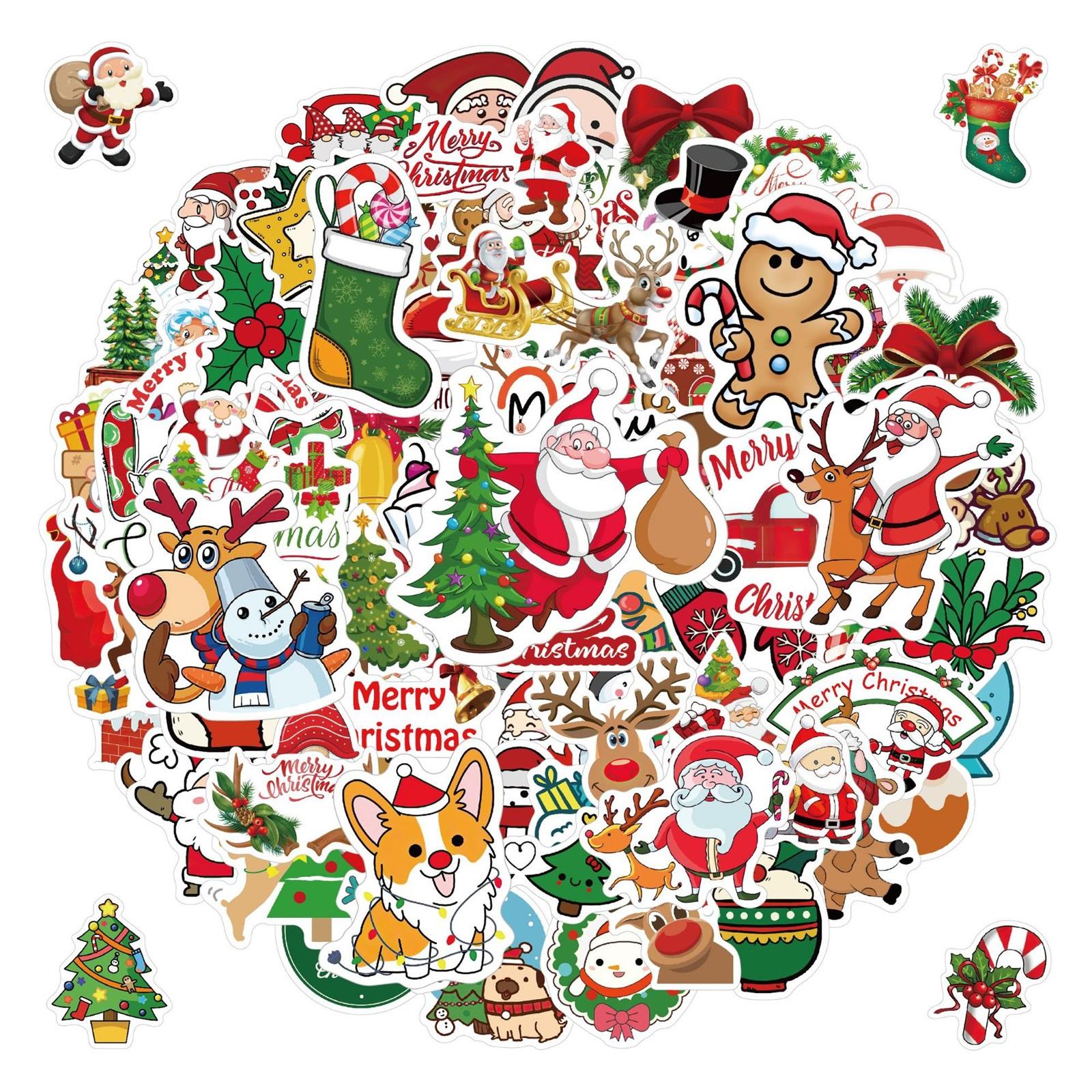 

100 Christmas Stickers, Backpack Decorations, Cartoon Stickers, Refrigerator Stickers One Size