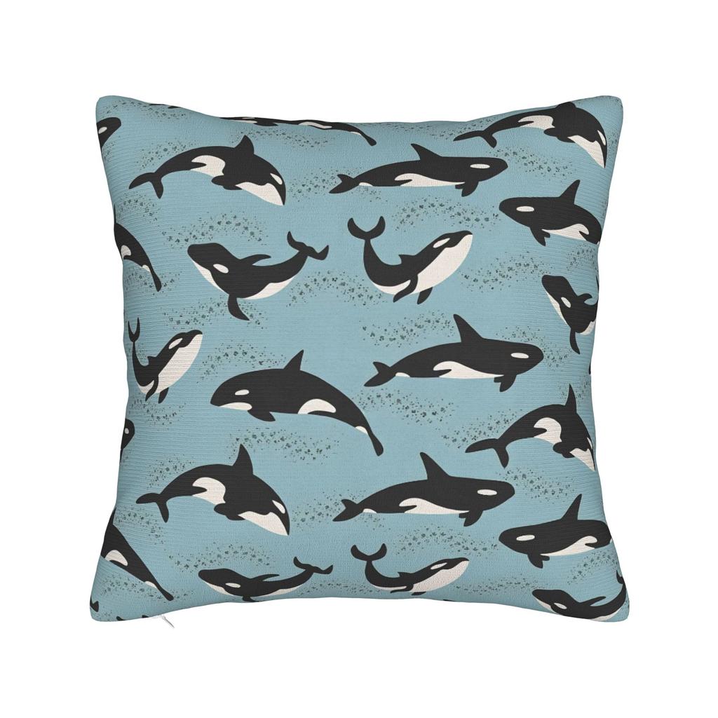 Orca Whale Patterns Pillow Case Comfy Pillow Cover For Sofa Car Home Decor Morden Cushion Cover