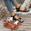 Neue flache Schuhe mit Klettverschluss für Atmungsaktivität - Damen-Sandalen im Strandstil