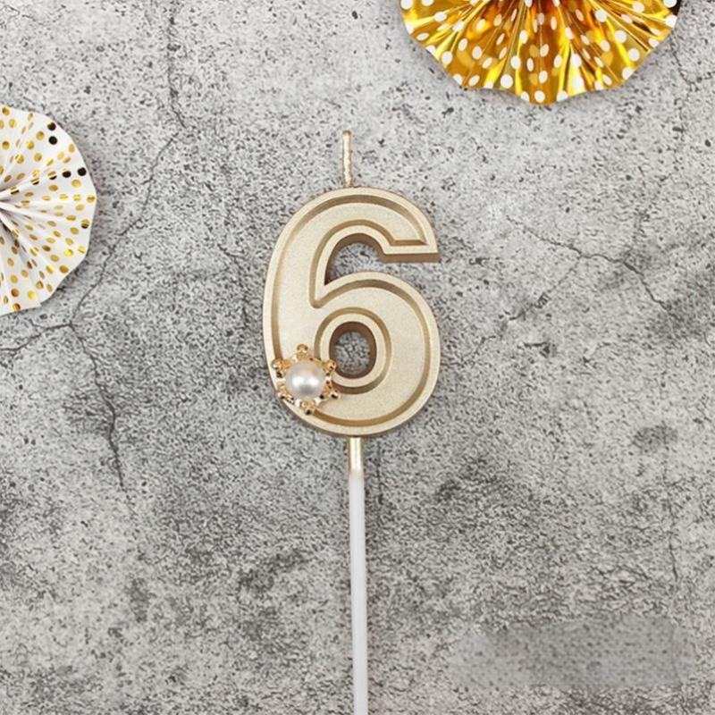 Gold 3D Number Cake Candles Suitable For Birthday Party Decoration Birthday Decoration Cake Decorating Tools