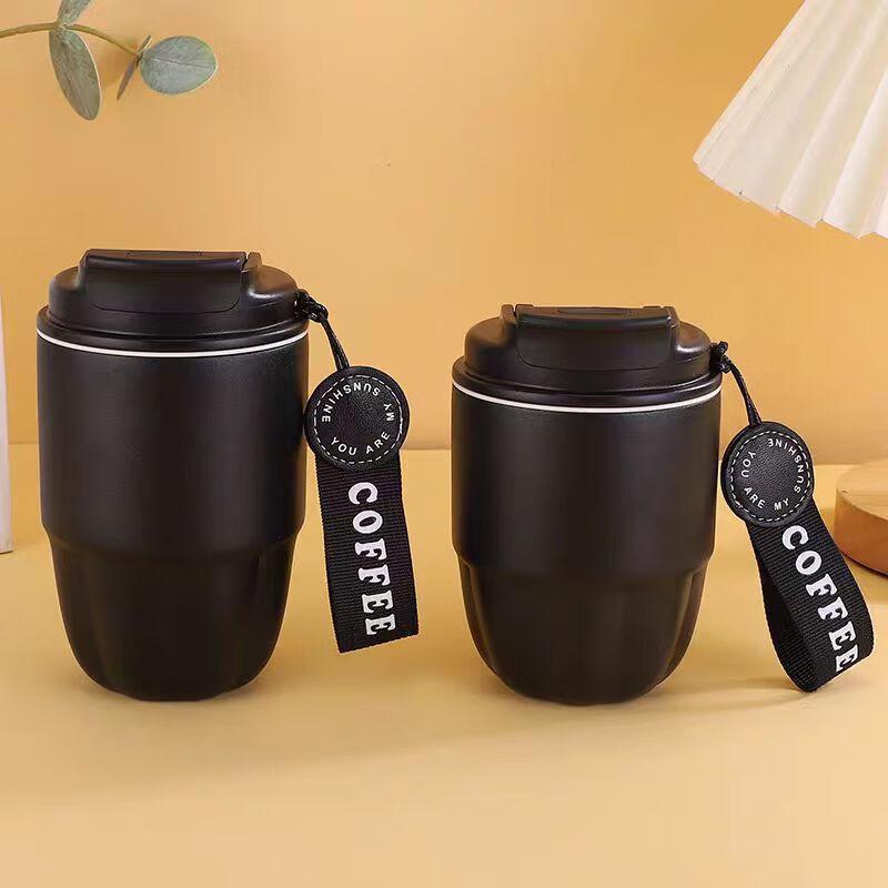 MRSIKEY Portable Insulated Coffee Mug with Straw