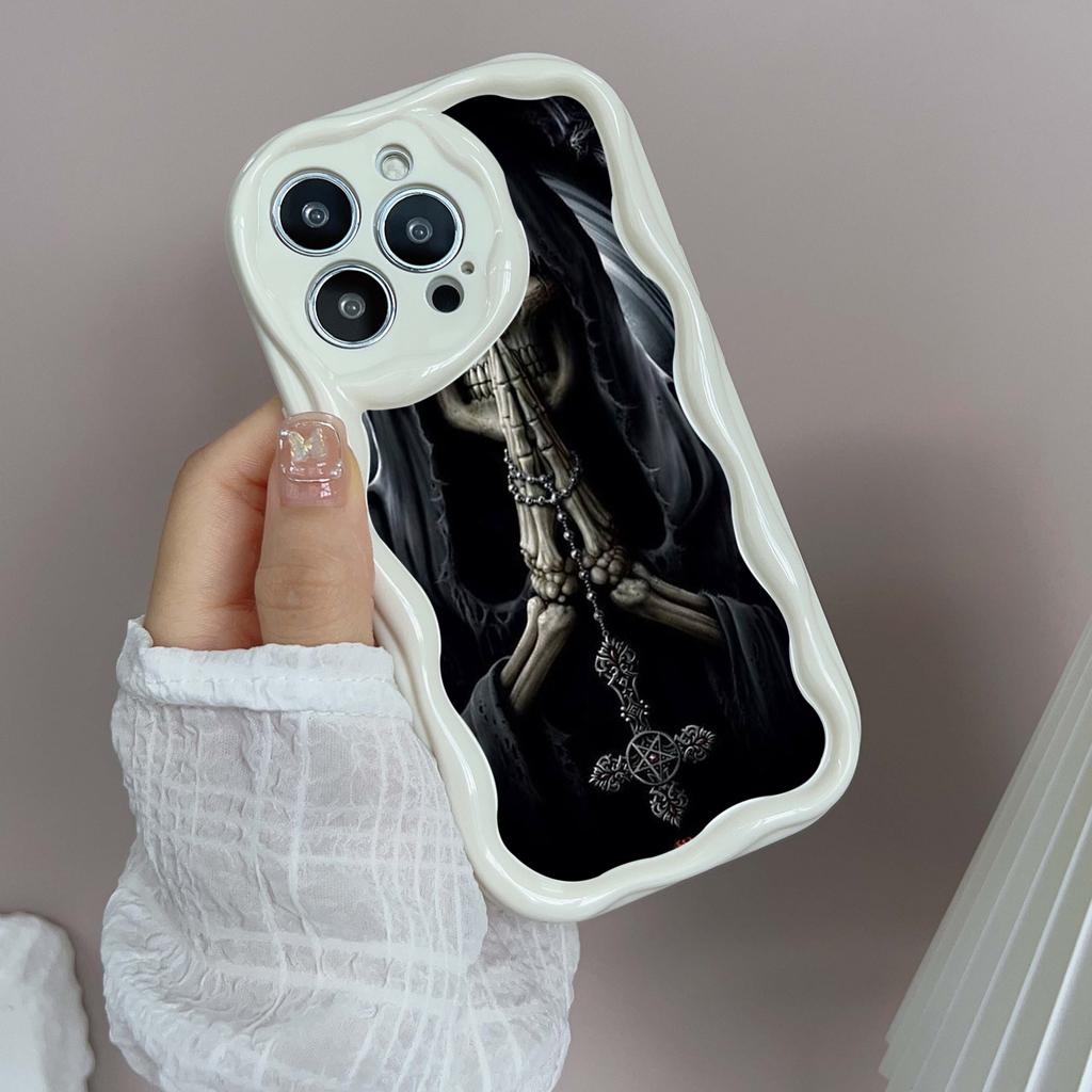 LZ13 Death Prayer Grim Reaper Skull Clear Soft Wave Phone Cases for iPhone 15 13 Pro Max 12 mini 14 8 Plus XS Max XR 6 Protection Back Cover