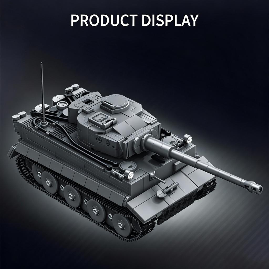 Heavy Vintage Armored Tank Building Blocks Model Kit DIY Bricks Collection Toy Gift For Children Boys Collectors