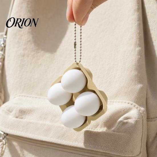Office Fidget Toy 3D Printed Egg Clicker Toy, 2/3/4-Egg Tray for Bag Pendant Stress Relief, Portable Decompression Button with Bead Chain Adult
