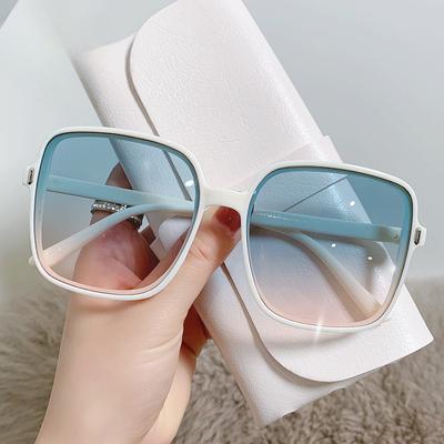 Square Sunglasses Woman Retro Vintage Gradient Sun Glasses Female Clear Lens Black White  Glasses Women