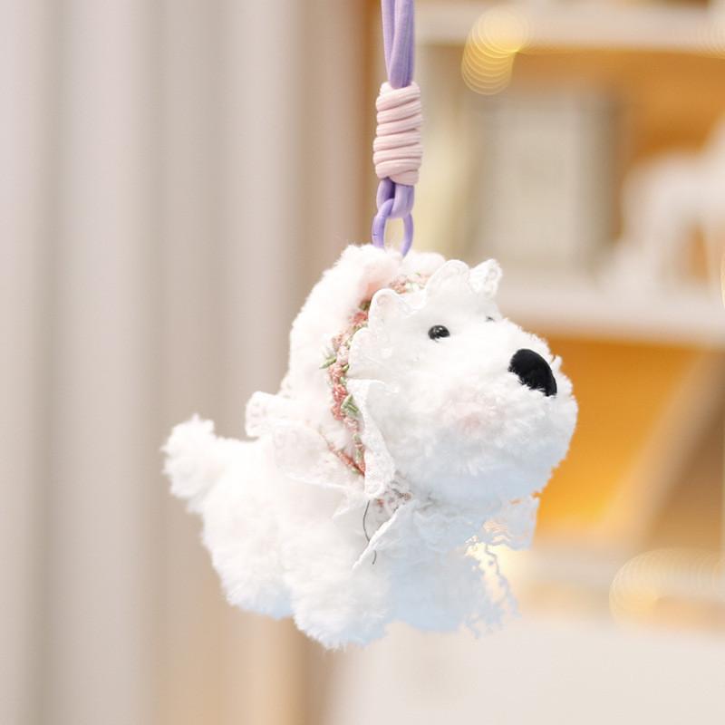 West White Highland Terrier Plush Keychain Pendant Dog Toy Doll Decoration Gift