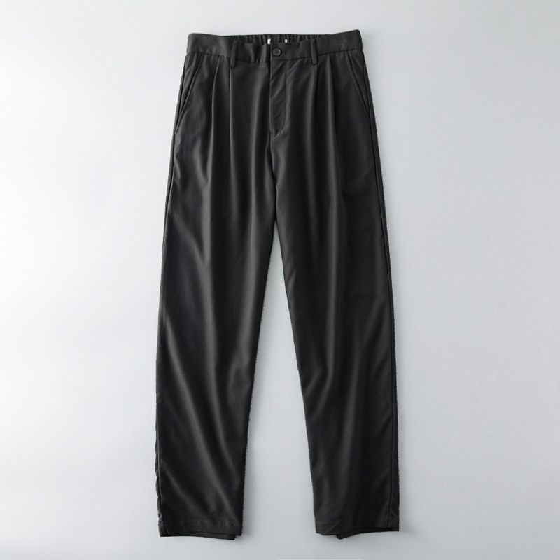 Drape Elastic Waist Export Export Tail Single Cut Label Suit Pants Black XS