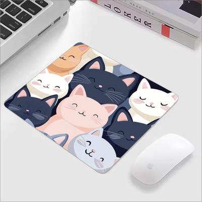 Cute Cat Head Mouse Pad Small Office Game Mousepad 18x22CM Gaming Accessories Deskmat XS Rubber Lock Edge Keyboard Mice Desk Mat