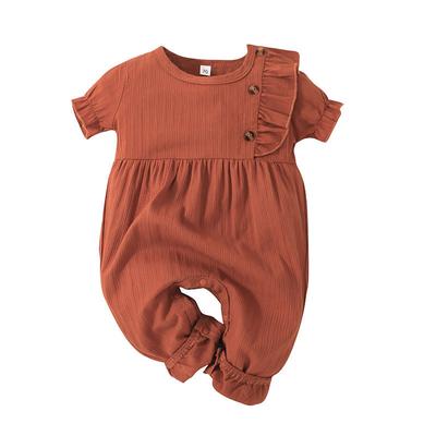 3-18Month Baby Jumpsuit Solid Color Letters Baby Rompers Baby Girl 100% Cotton Soft Baby Clothes