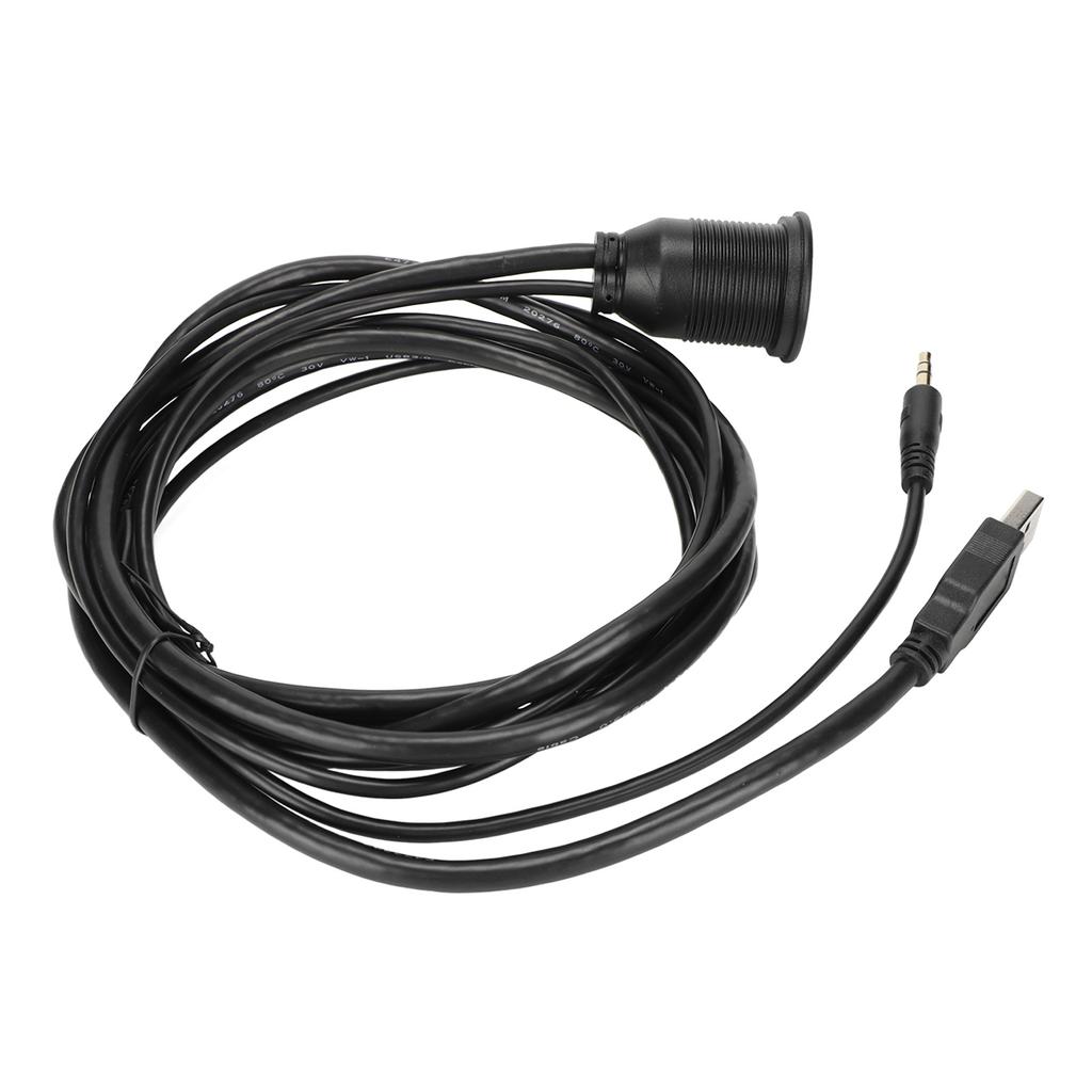 2 m langes Unterputzkabel für die Autohalterung, USB 3.0, AUX, DC, 3,5-mm-Anschluss, Unterputzkabel für die Autohalterung, für Auto, Boot, Motorrad