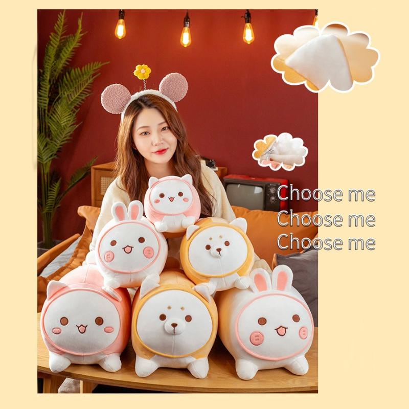 Position Lying Shiba Inu Cat Rabbit Throw Pillow Plush Toy Bed Cushion Sleeping