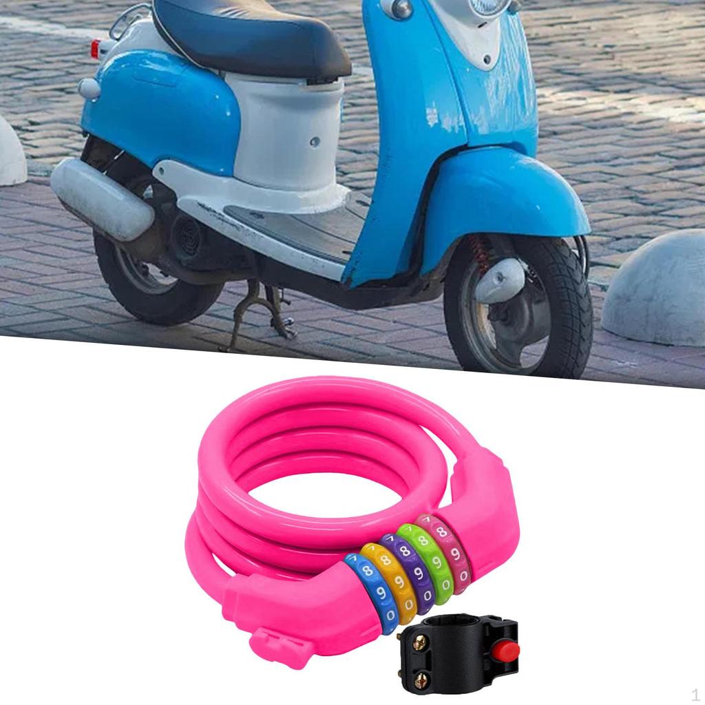 Bicycle Locks Anti-theft Chain 5 Digit Code Solid Utility Space-saving Padlock Bike Protection for