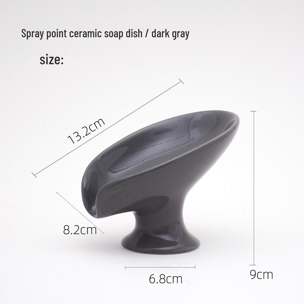 Nordic Light Luxury Ceramic Soap Dish - No-Drill, Water-Draining Bathroom Holder