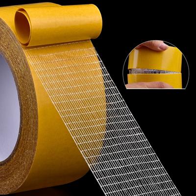 Doublesided Fiberglass Grid Sticky Adhesive Fiber Transparent Mesh Tape Strong Waterproof Tape Thick 20 Meter