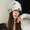 Niche Design Butterfly Pile Hat Female Hottie Wind Big Head Circumference Show Face Small Cold Hat Windproof Bag Head Confinement Hat