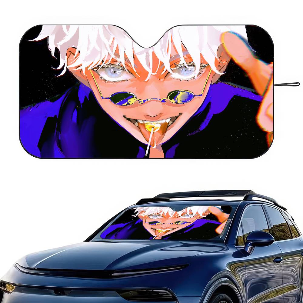 Anime Jujutsu Kaisen Gojo Satoru Summer Car Sunshade Front Windshield Sunshade Sunblock Thermal Insulation Sunshade Umbrella