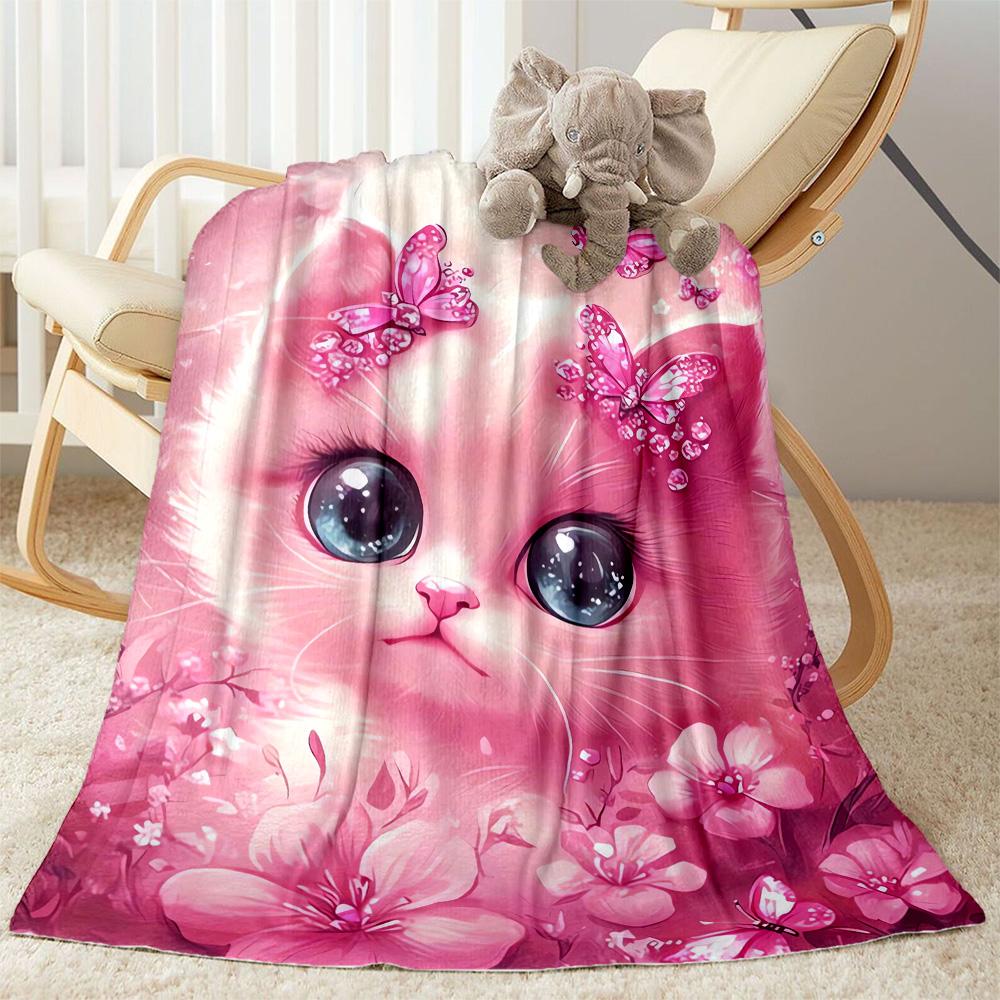 1pc Cute Elephant On Moon Blanket Soft Comfortable Lightweight Perfect for Travel Camping Picnics Sofa Office Bed Living Room Ideal Gift for Friends